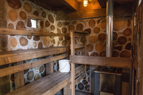 Inside of the sauna
